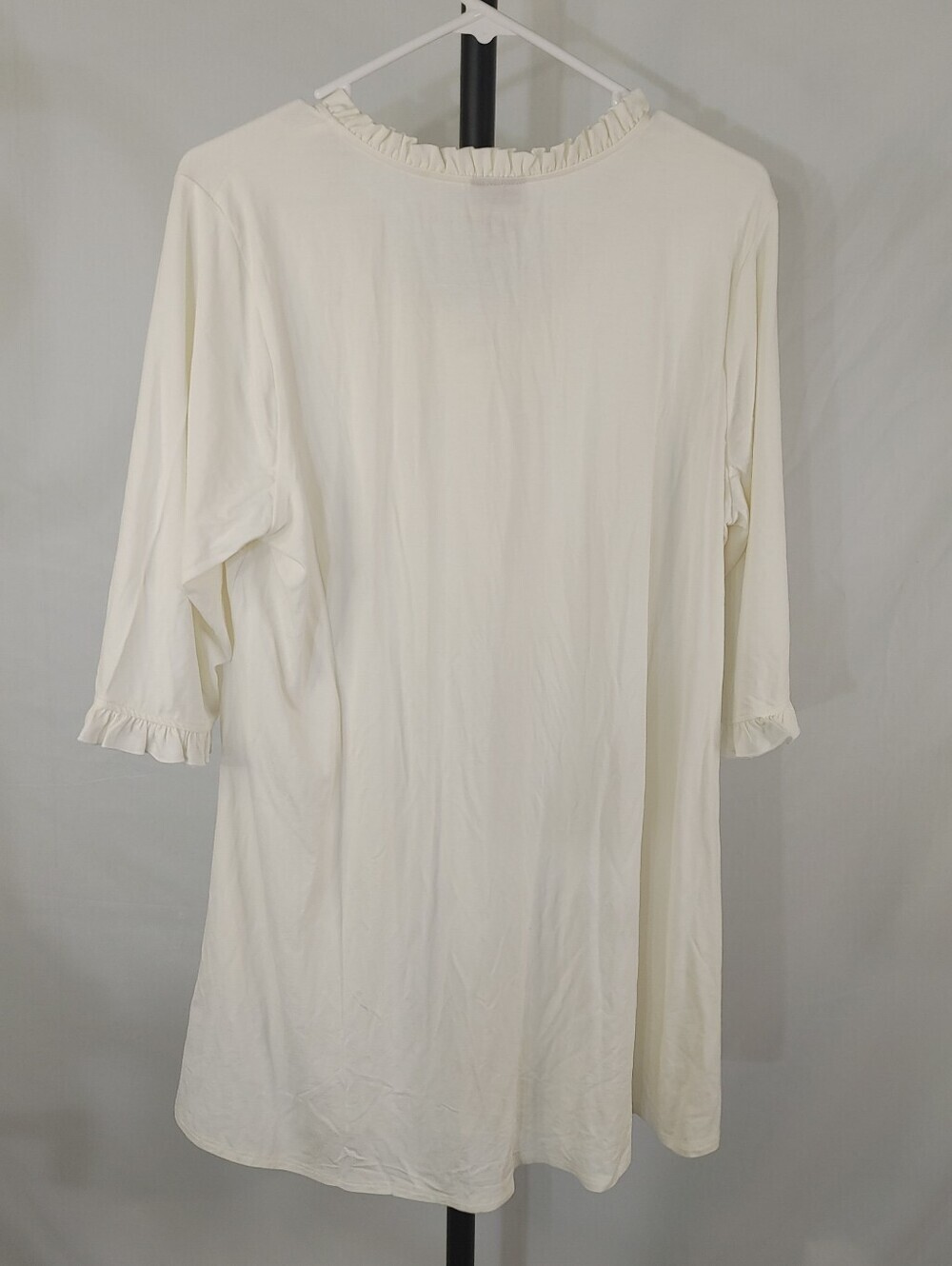 Evans Womens Size 18 NWT Ivory Tunic Top Pintuck Ruffle 3/4 Sleeve Plus - Picture 7 of 10